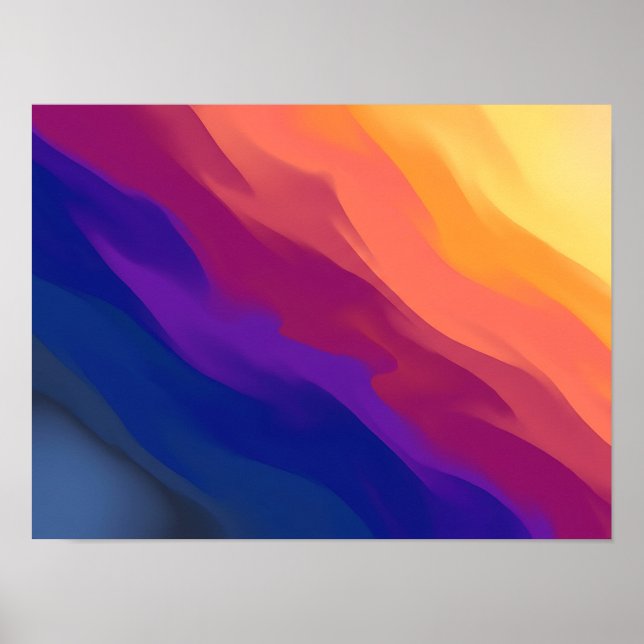 Póster abstracto de olas en capas con gradiente de (Frente)