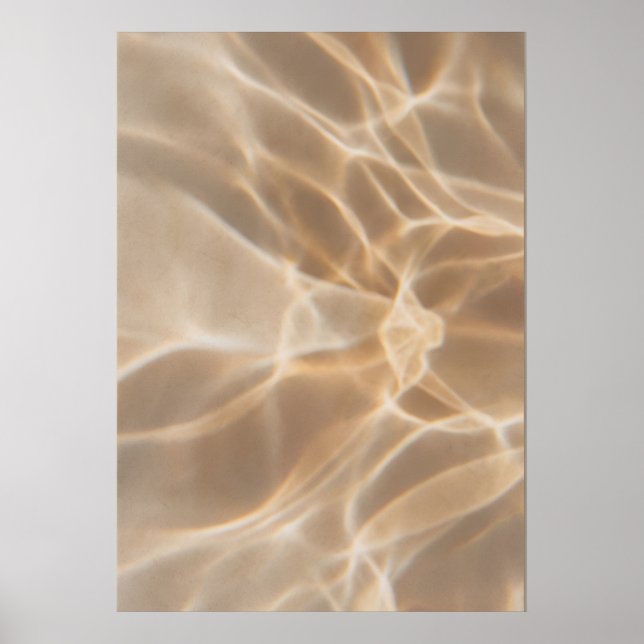 Póster abstracto de onda de agua dorada (Frente)