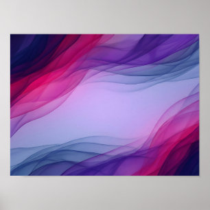 Póster abstracto de ondas superpuestas violetas ma