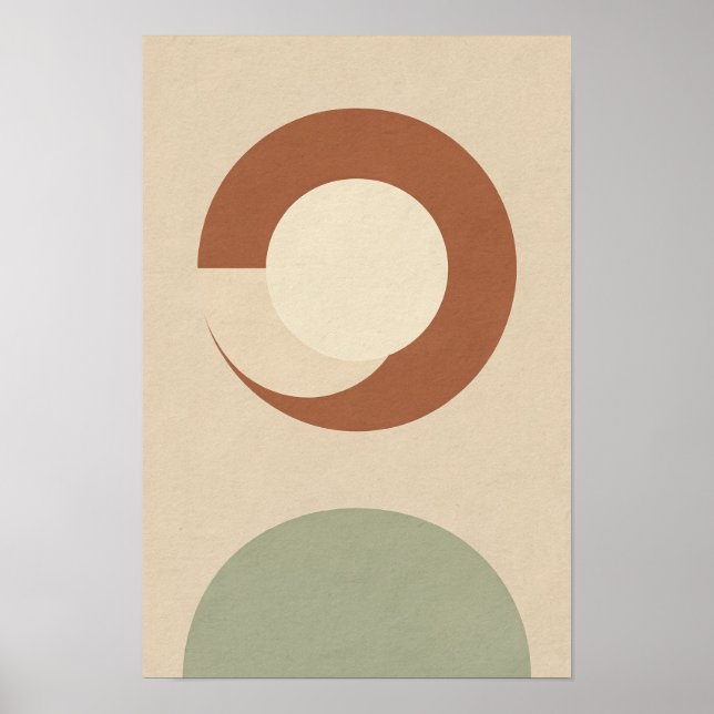 Póster abstracto de órbita de terracota y círculo  (Frente)