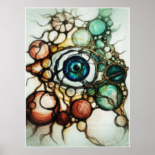 Póster abstracto de percepción ocular neurográfica