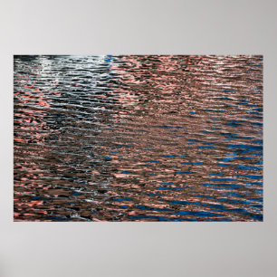 Póster abstracto de reflejos de agua en color