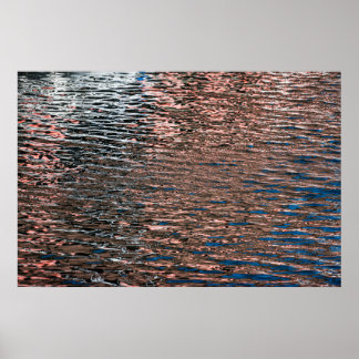 Póster abstracto de reflejos de agua en color