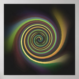 Póster abstracto de remolino multicolor
