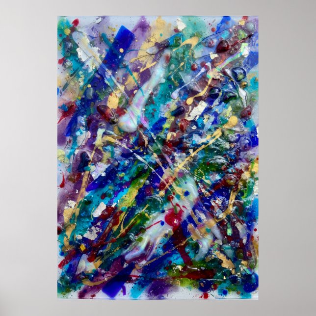 Póster abstracto de salpicaduras de pintura de ton (Frente)