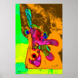 Póster abstracto de selfie naranja de 12 x 18 pulg