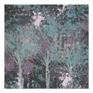 Póster Abstracto de Tres Árboles
