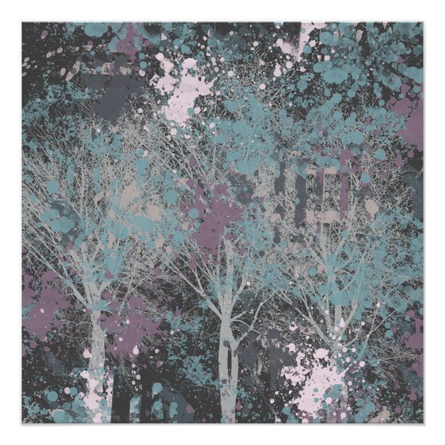 Póster Abstracto de Tres Árboles (Anverso)