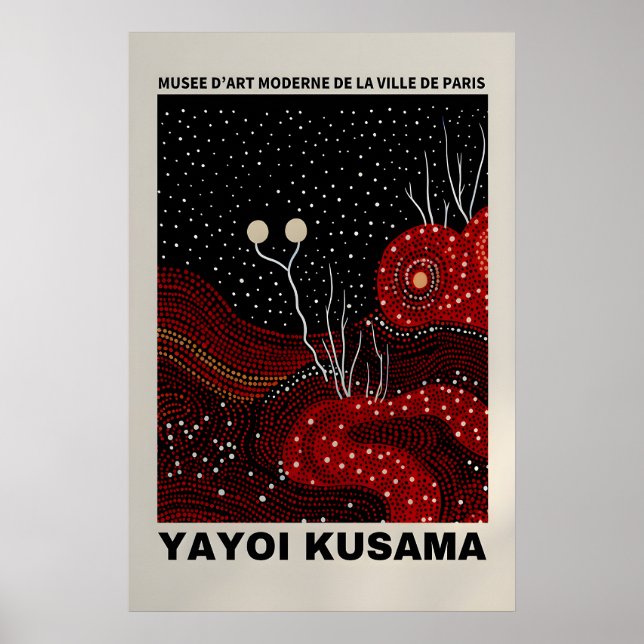Póster abstracto de Yayoi Kusama - Impresión de Ya (Frente)