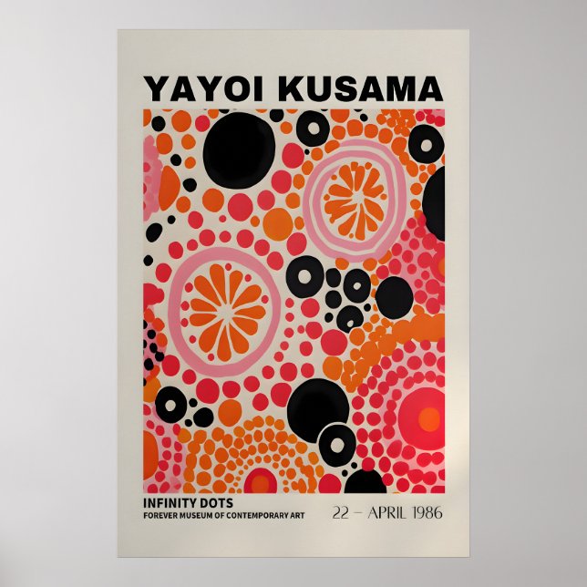 Póster abstracto de Yayoi Kusama - Impresión de Ya (Frente)
