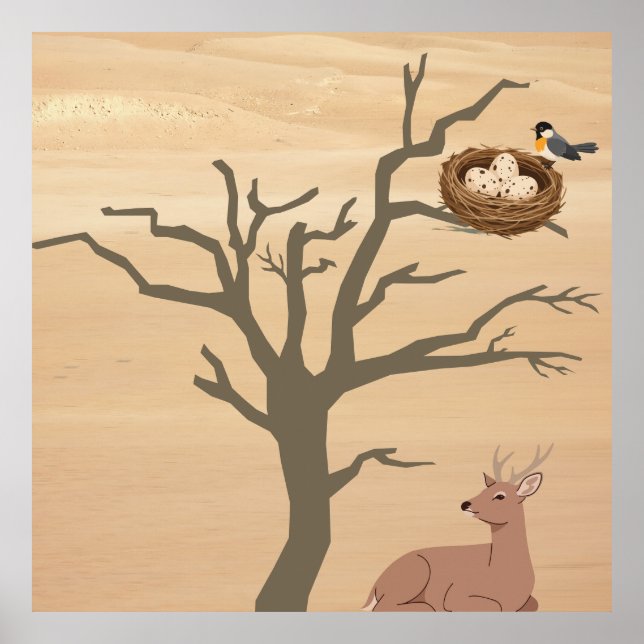 Póster Abstracto del Desierto (Frente)