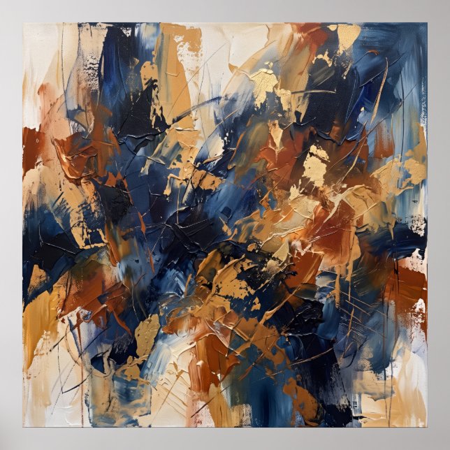 Póster abstracto del espíritu de cobre de la Marin (Frente)