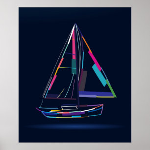Póster Abstracto del yate de vela