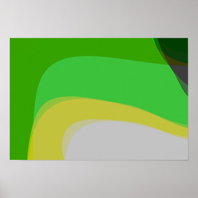 Póster Abstracto en verde y amarillo 1004 (Frente)
