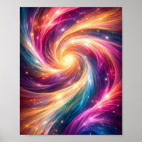 Póster abstracto estético de vórtice de color cósm