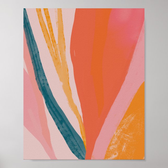 Póster Abstracto Fauna 2 - Tono de mandarina y melocotón (Frente)
