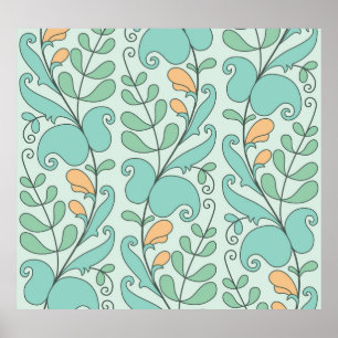 Póster Abstracto Floral: patrón de infiltración sin foco