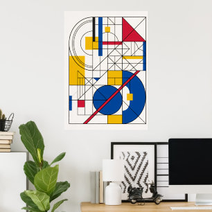 Póster abstracto geométrico Bauhaus