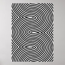 Póster abstracto geométrico en negro y blanco atre