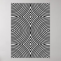 Póster abstracto geométrico en negro y blanco atre