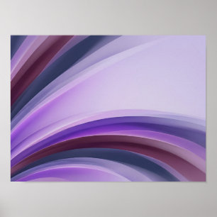 Póster abstracto moderno de curvas violetas en cap