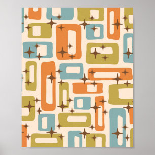Póster Abstracto Moderno de Mitad de Siglo Retro