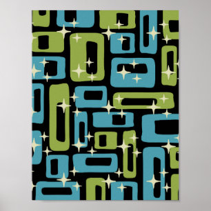 Póster Abstracto Moderno de Mitad de Siglo Retro