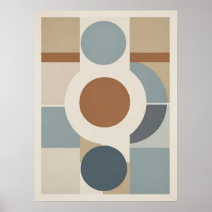 Póster abstracto moderno de patrón de círculos geo