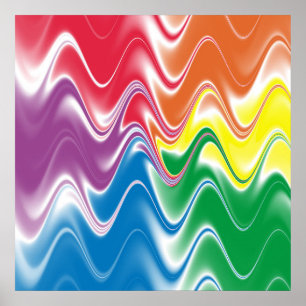 Póster Abstracto Multicolor Ondulado