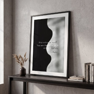 Póster Abstracto negro blanco contemporáneo simple geomét