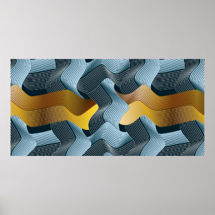 Póster Abstracto ornamento sin fisuras con ondas