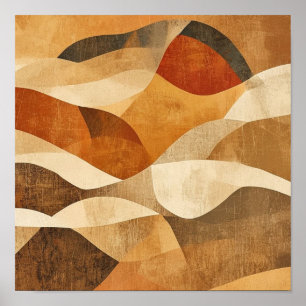 Póster abstracto, paisaje, minimalista, moderno de mediad