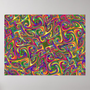 Póster Abstracto Psicodélico Colorido