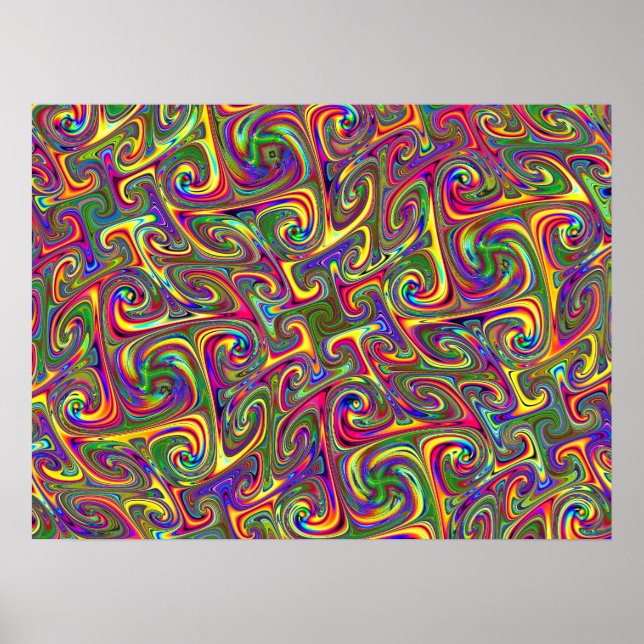 Póster Abstracto Psicodélico Colorido (Frente)