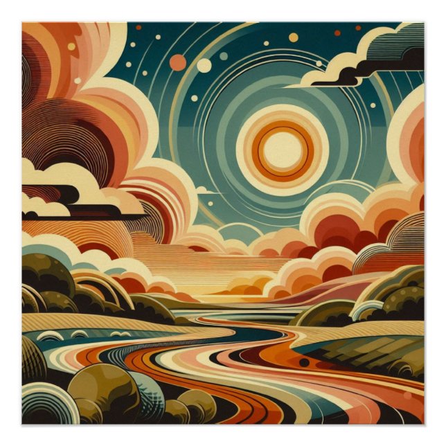 Póster Abstracto retro (Anverso)