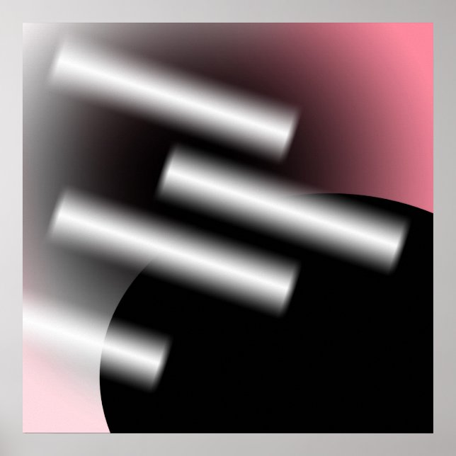 Póster Abstracto Rosa con Rayos de Luz AP0005 (Frente)