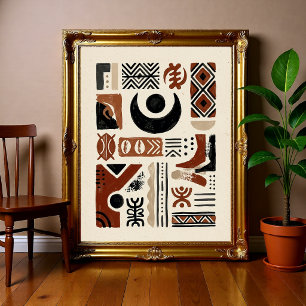 Póster Abstracto Tribal Afrocentrico