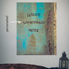 Póster abstracto turquesa y marrón