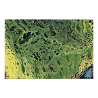 Póster abstracto verde audaz Fade Away 3 impresión