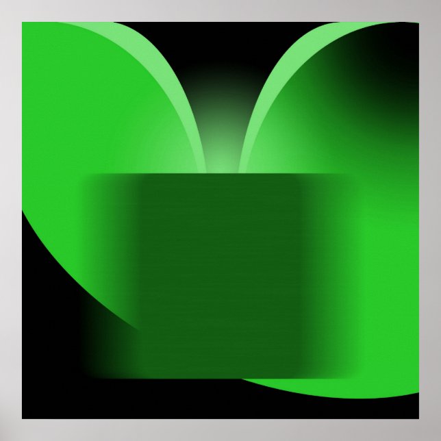 Póster Abstracto Verde Lujo con Negro AP0004 (Frente)