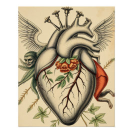 Póster Abstrakte Herz Illustration