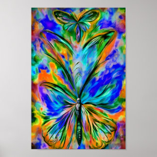 Póster Abstrakter Schmetterling # 1 , Variación 1