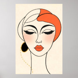 Póster Abstraktes minimalistisches Porträt