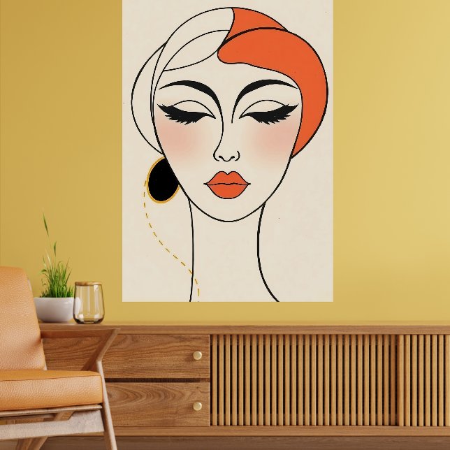 Póster Abstraktes minimalistisches Porträt (Salón 2)