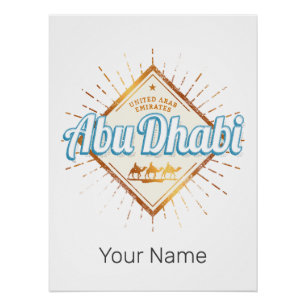 Póster Abu Dhabi Diseño de Emiratos Árabes Unidos Vintage