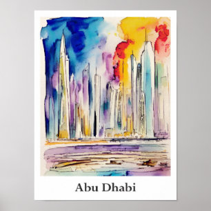 Póster Abu Dhabi, viaje acuático de los Emiratos Árabes U