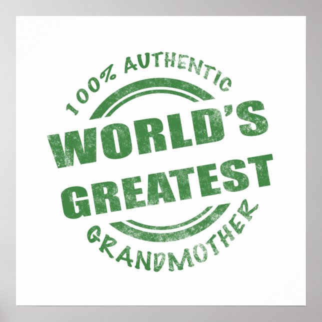 Póster Abuela auténtica al 100% (Frente)