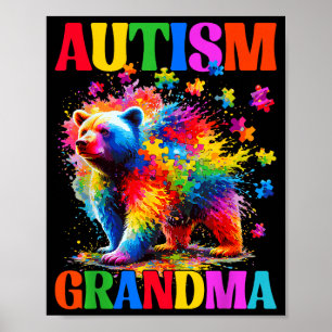 Póster Abuela autismo día de concienciación sobre el auti