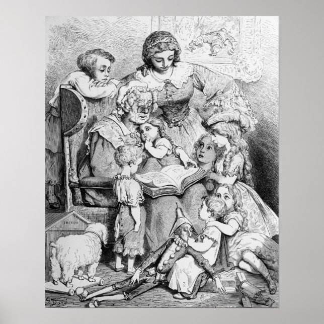 Póster Abuela contándole una historia (Frente)