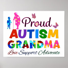 Póster Abuela de autismo orgullosa